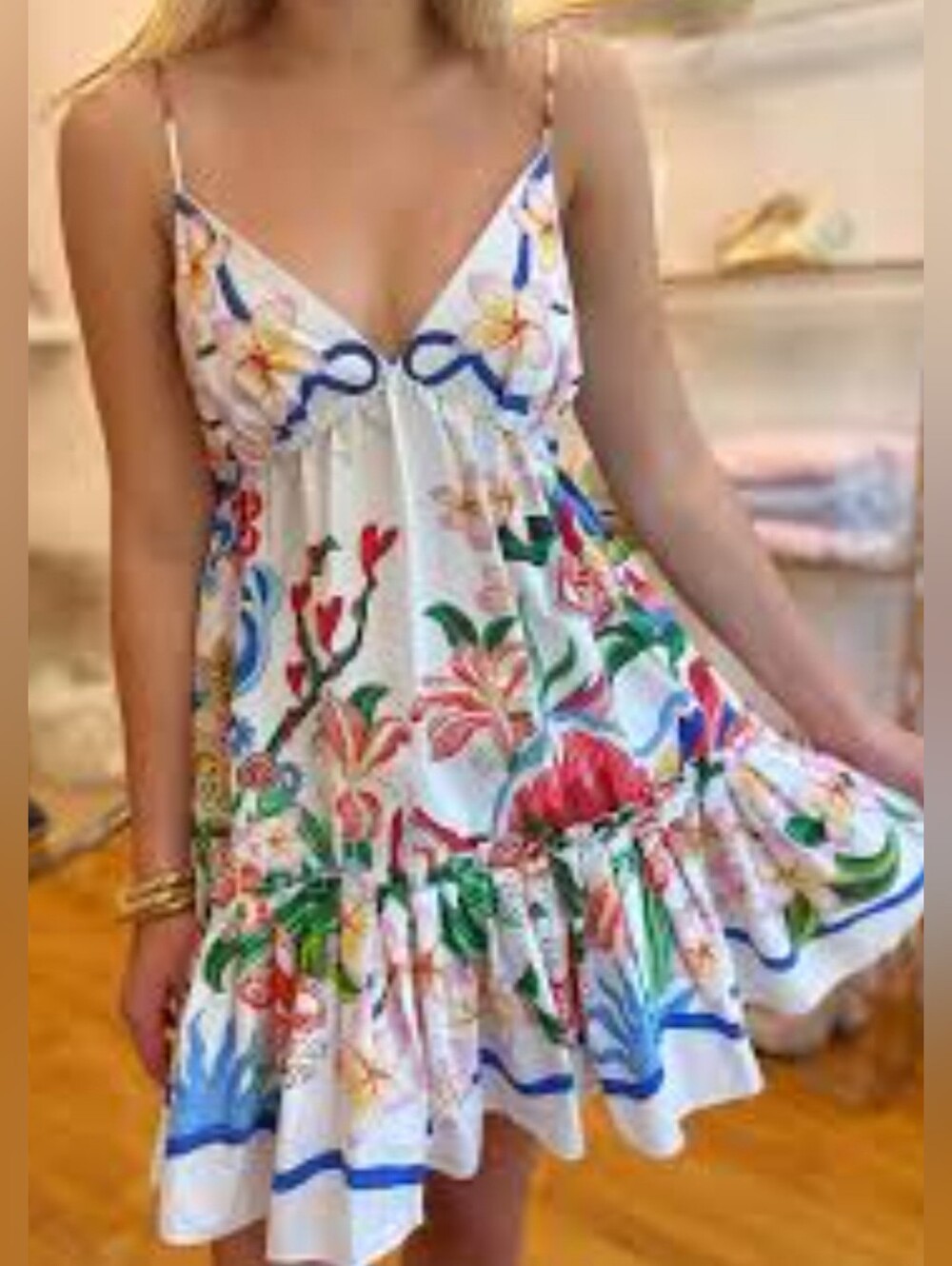 Farm Rio Super Colorful Mini Summer Dress - Picture 1 of 9